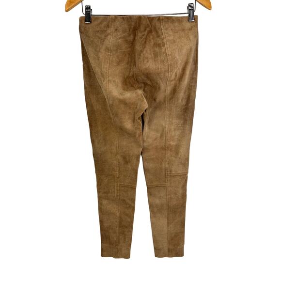 Polo Ralph Lauren Slim Cut Tan Suede Leather Pants – Size Medium - Picture 5 of 7